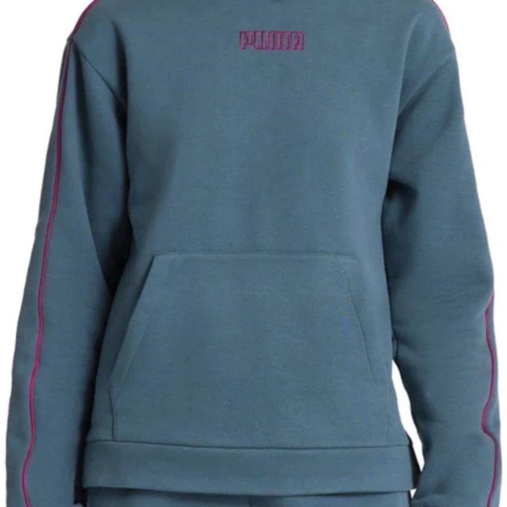 Puma Women's Teal Sweatshirt with Pink Accents